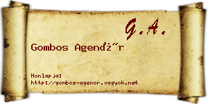 Gombos Agenór névjegykártya